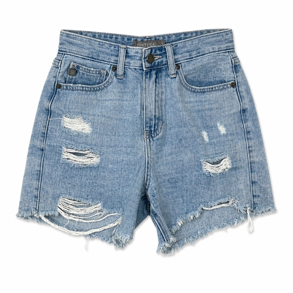 Just USA Distressed Denim‎ Shorts Small High Rise Raw Hem